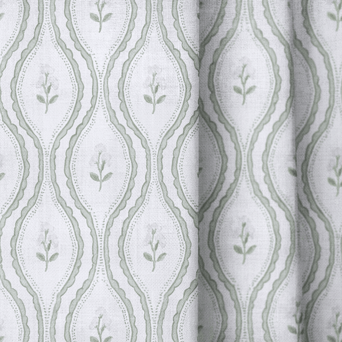 Sweet Pea Ogee - Curtain Panel - The Drapery