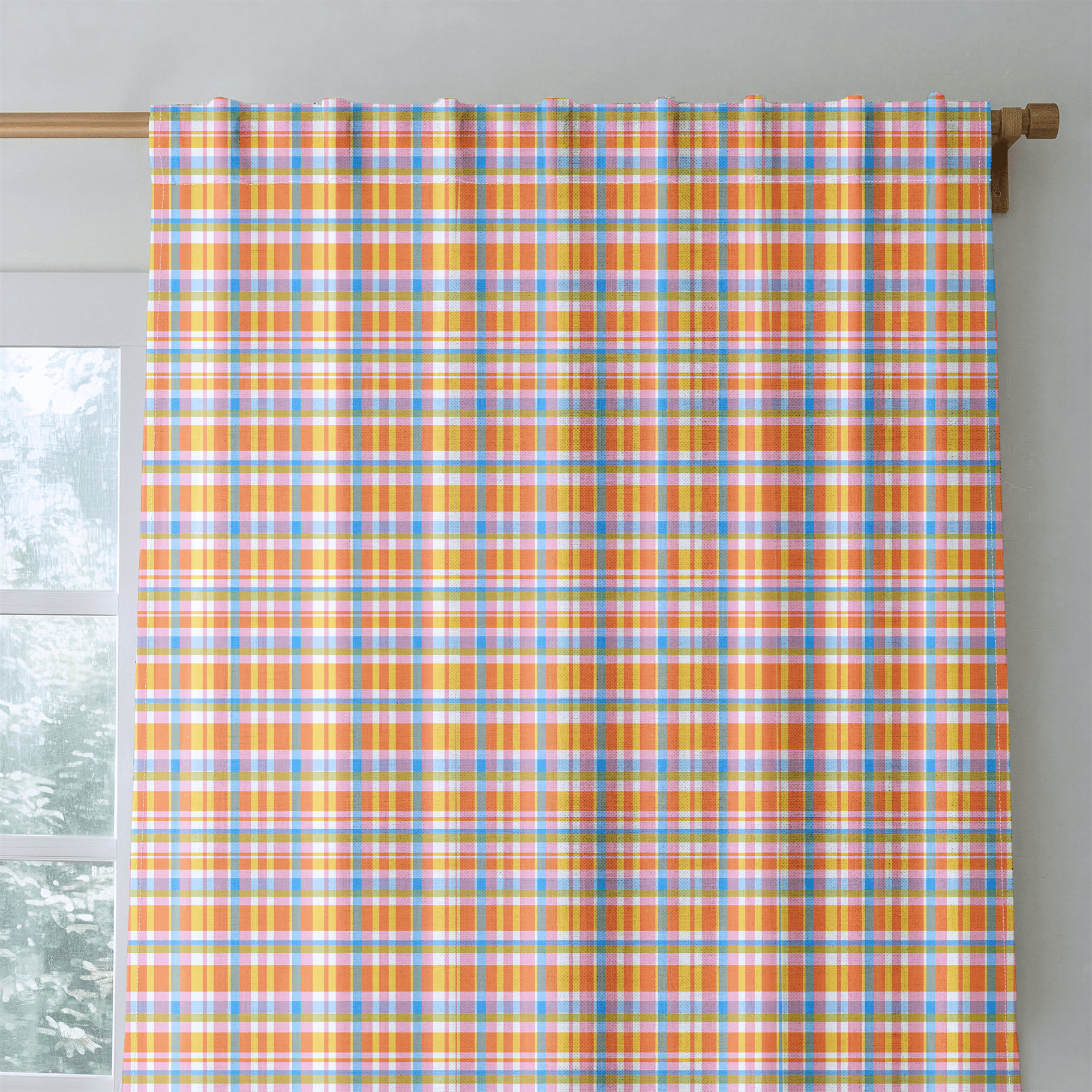 Sweet Tea Check - Curtain Panel - The Drapery