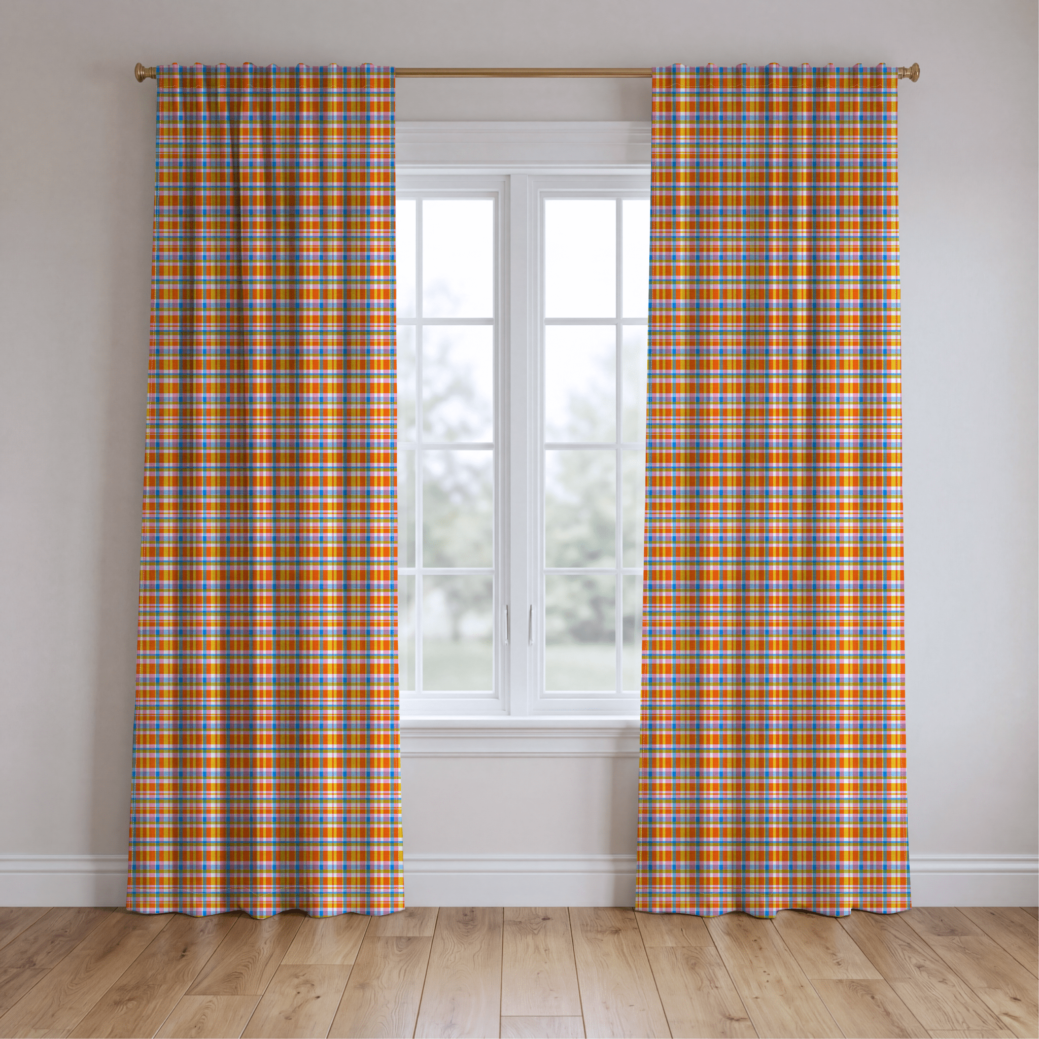 Sweet Tea Check - Curtain Panel - The Drapery