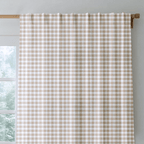 Tan Gingham - Curtain Panel - The Drapery