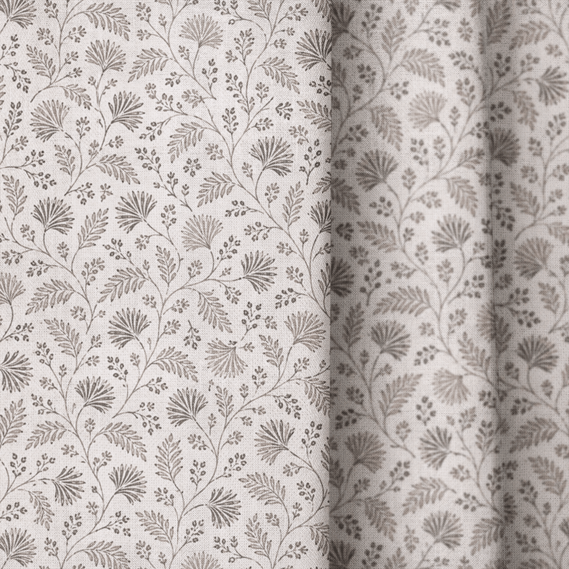 Taupe Botanicals - Curtain Panel - The Drapery