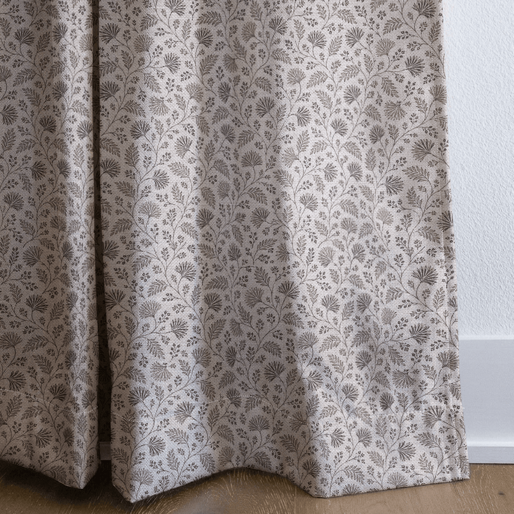 Taupe Botanicals - Curtain Panel - The Drapery