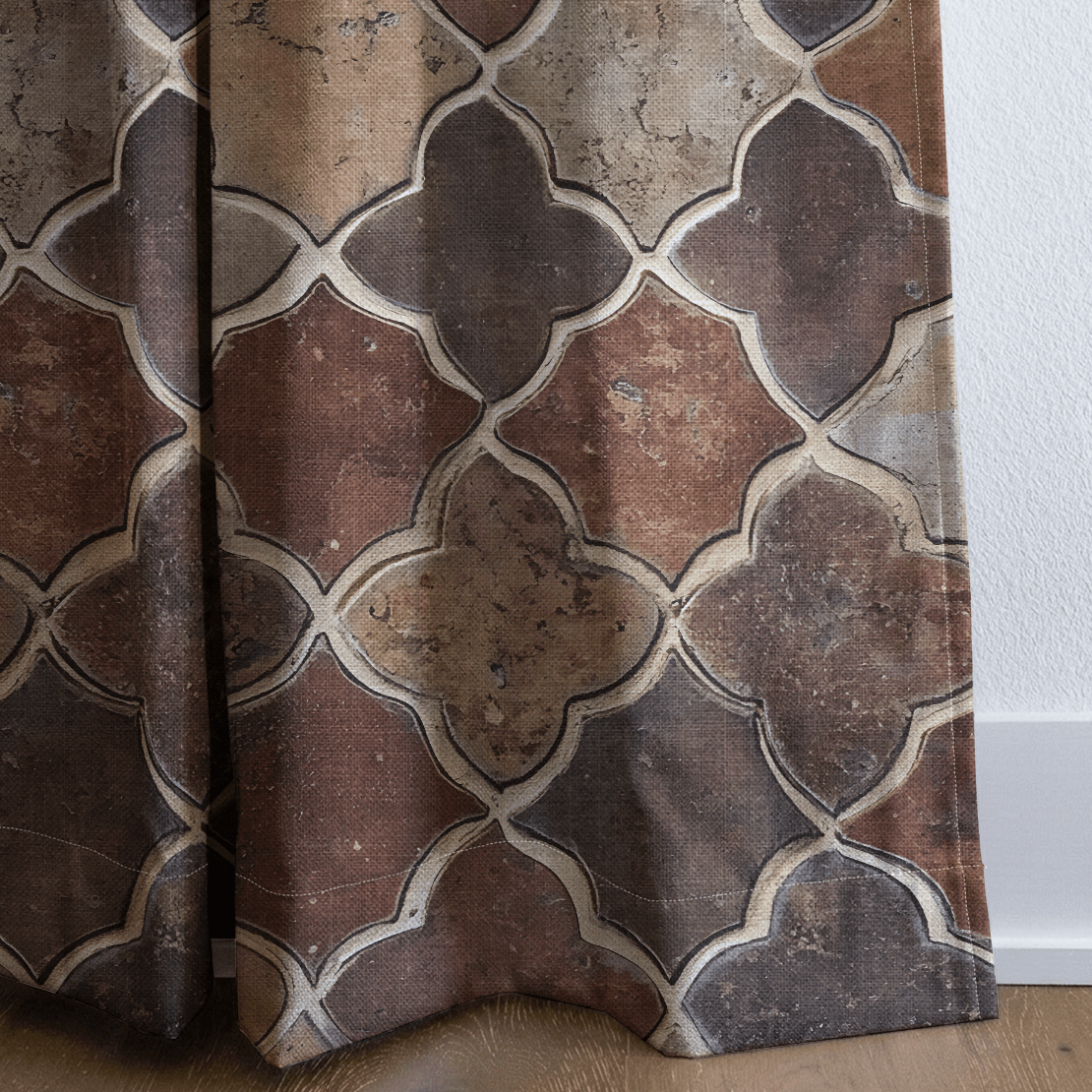 Terracotta Mosaic - Curtain Panel - The Drapery