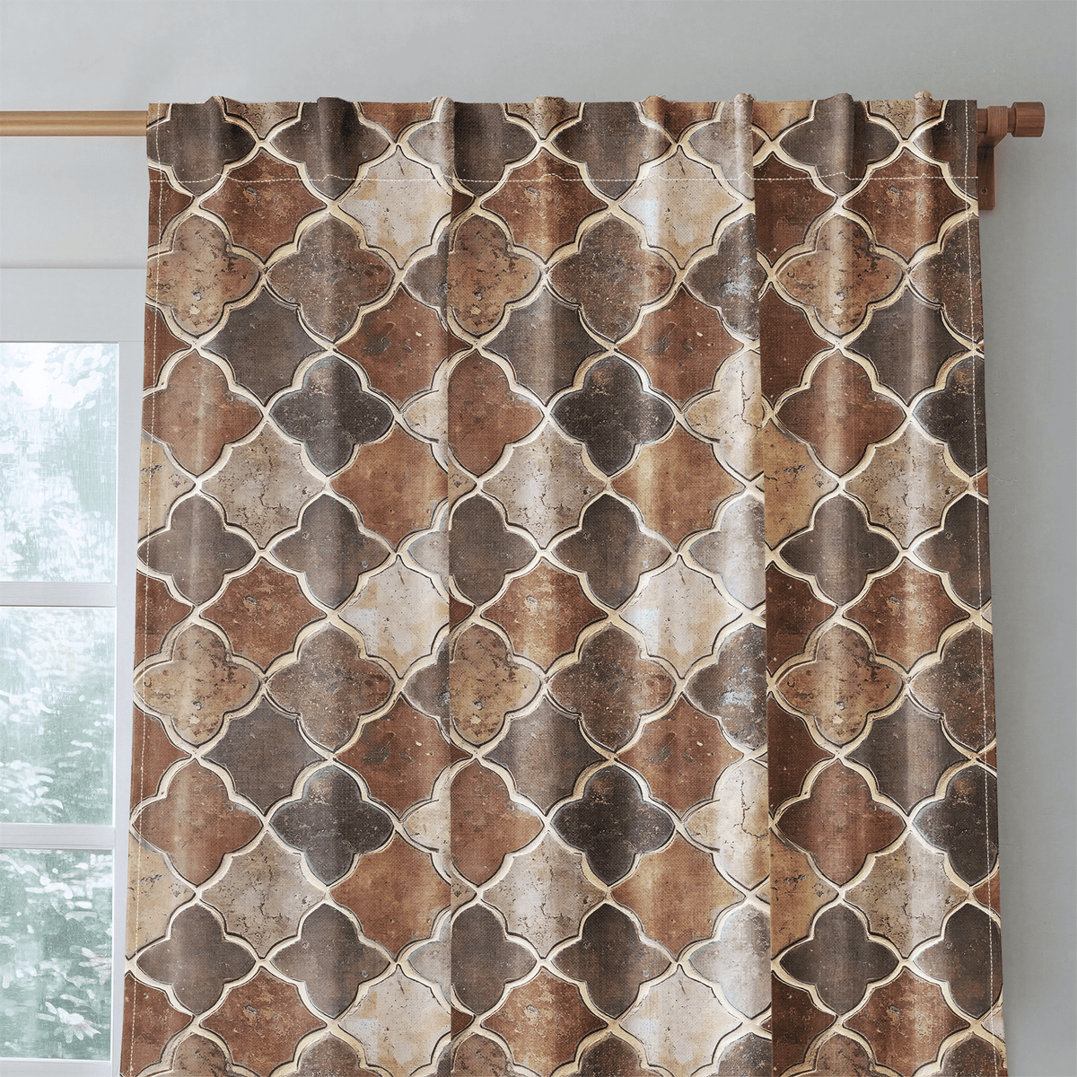 Terracotta Mosaic - Curtain Panel - The Drapery