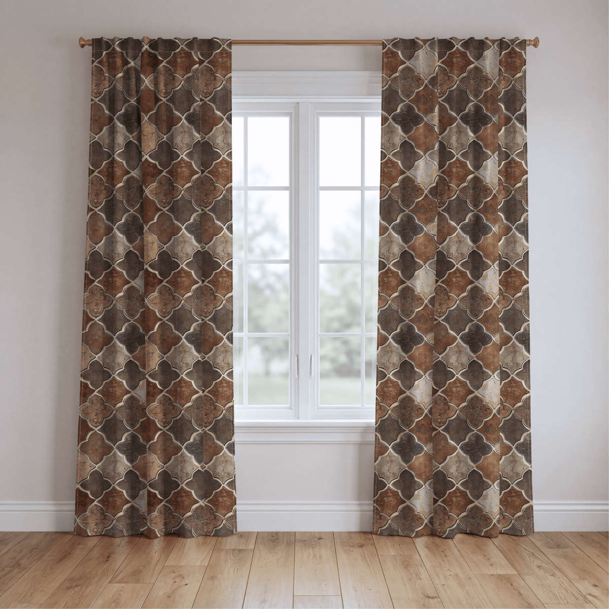 Terracotta Mosaic - Curtain Panel - The Drapery
