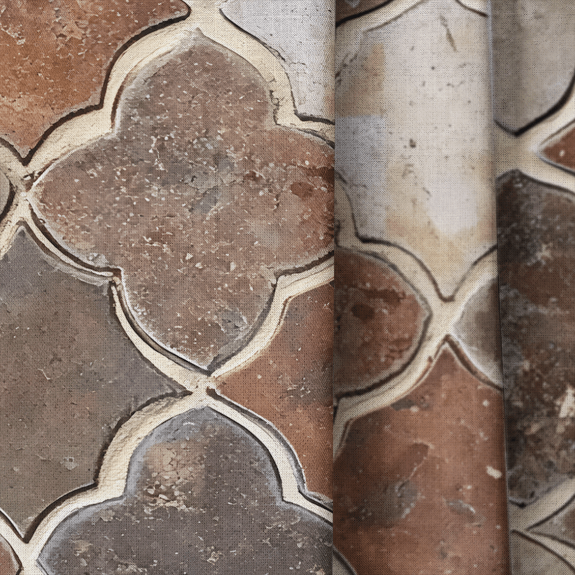 Terracotta Mosaic - Curtain Panel - The Drapery