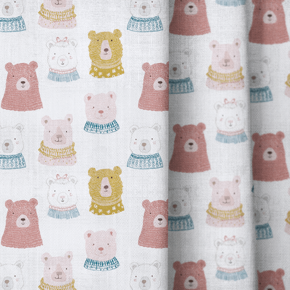 The Cheerful Bears - Curtain Panel - The Drapery