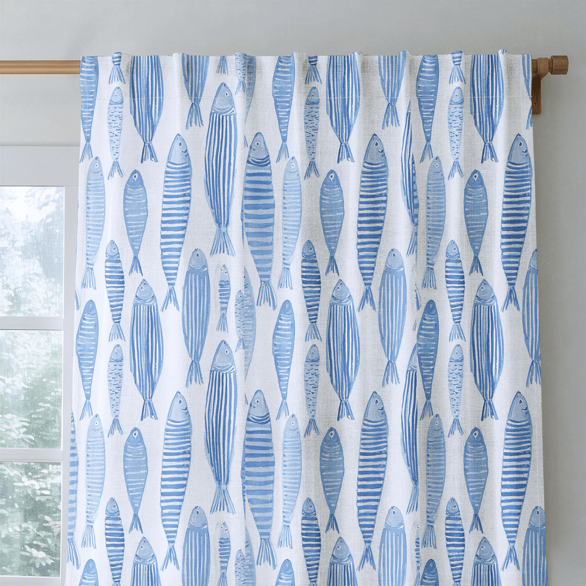 Tidal Fish - Curtain Panel - The Drapery