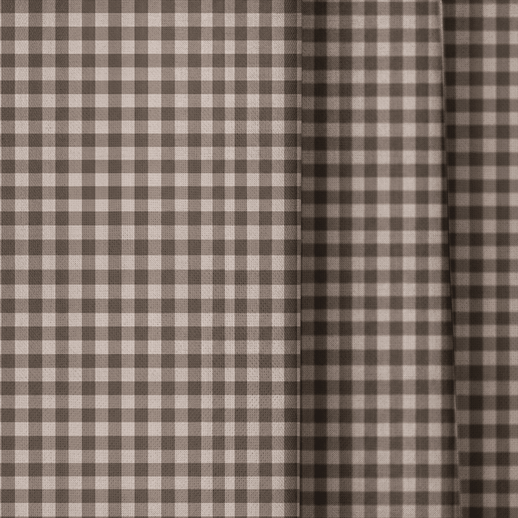 Tiny Check Cocoa - Curtain Panel - The Drapery