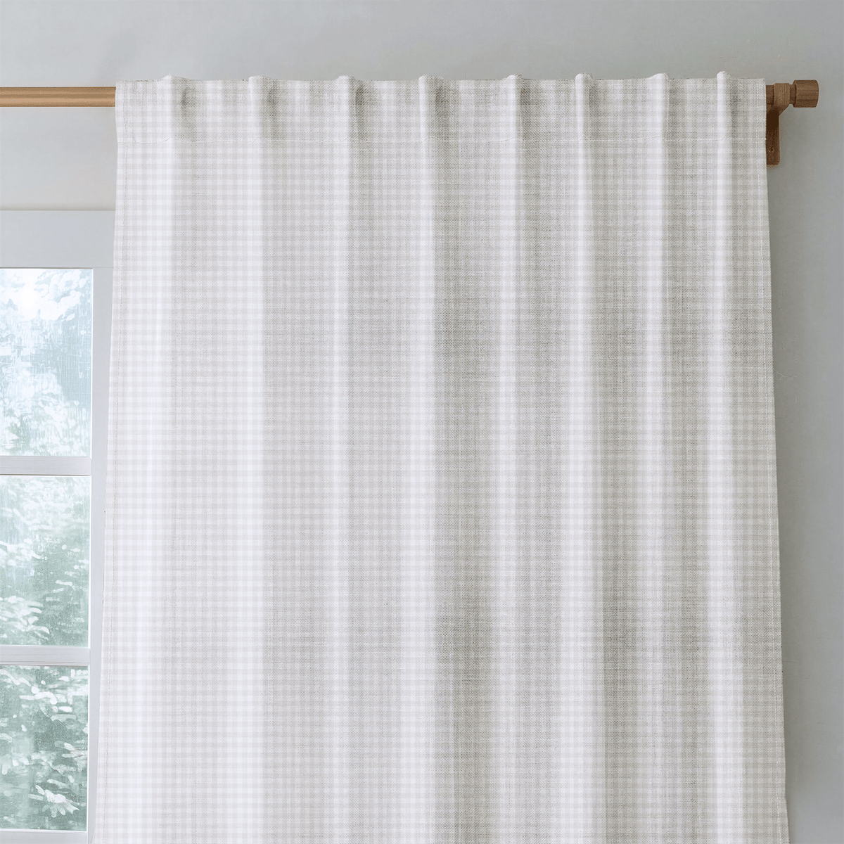 Tiny Check Oatmilk - Curtain Panel - The Drapery