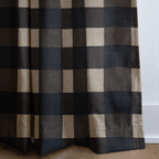 Toffee Check - Curtain Panel - The Drapery