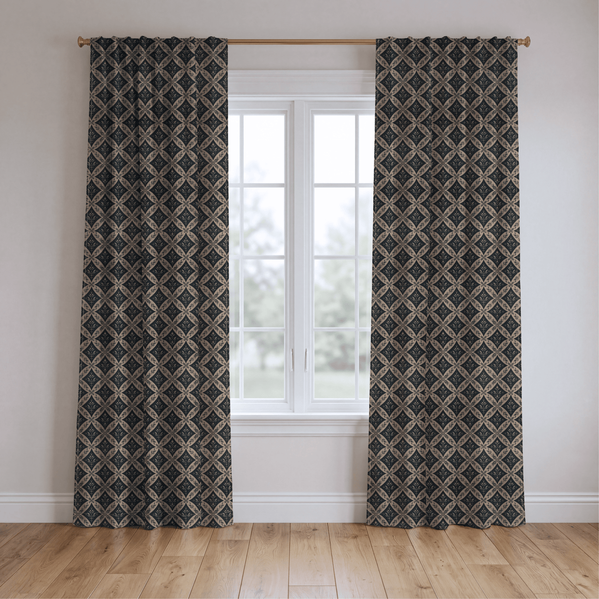 Trellis Beige - Curtain Panel - The Drapery