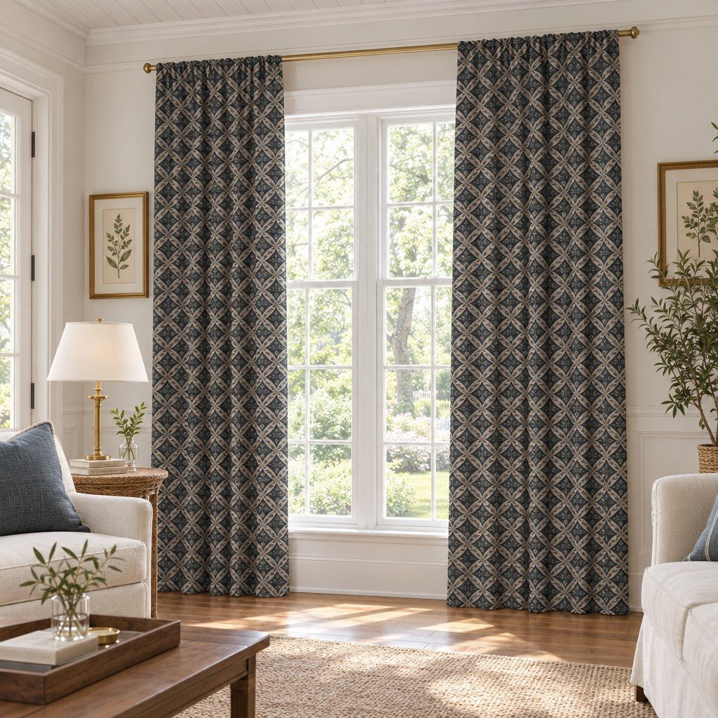 Trellis Beige - Curtain Panel - The Drapery