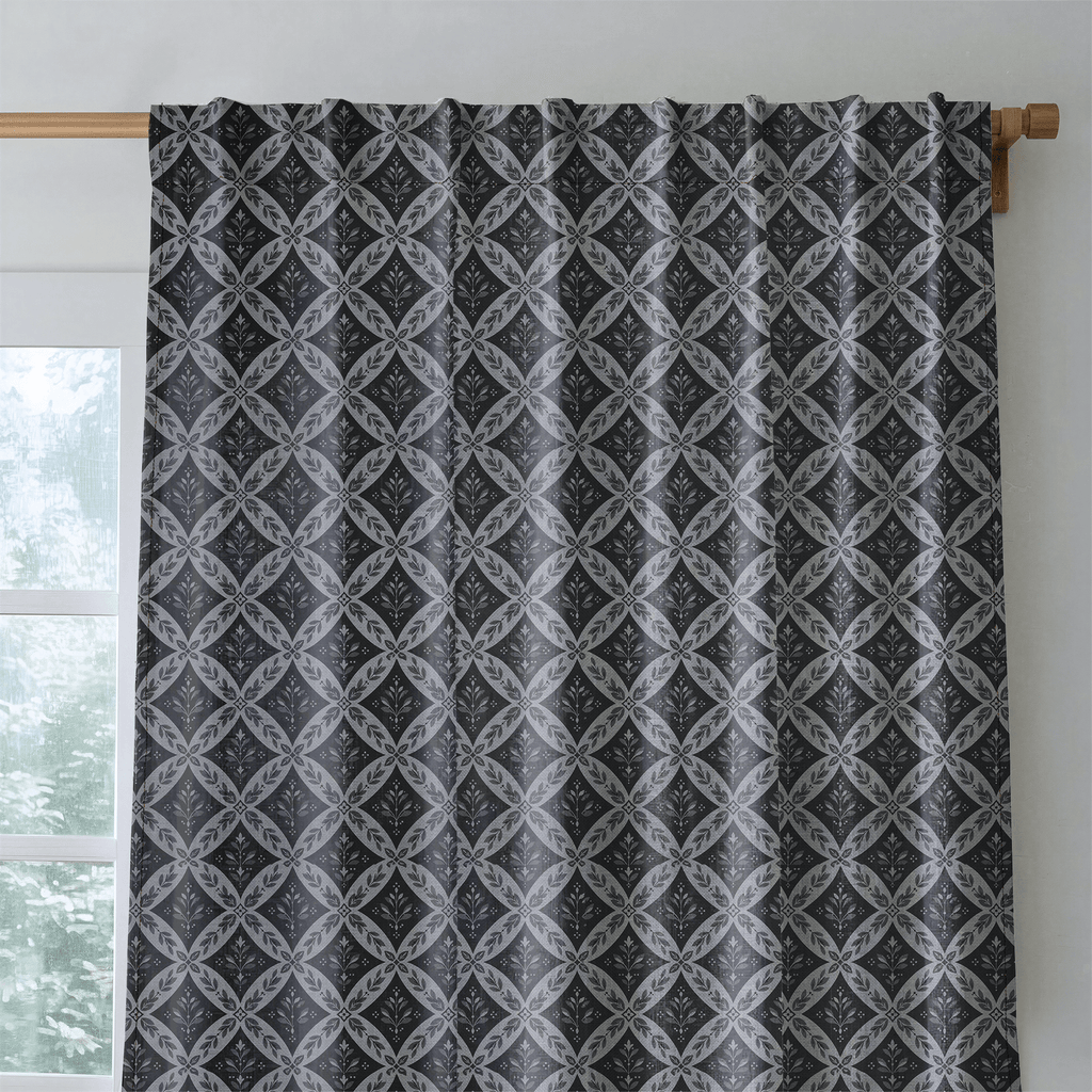 Trellis Blackwood - Curtain Panel - The Drapery