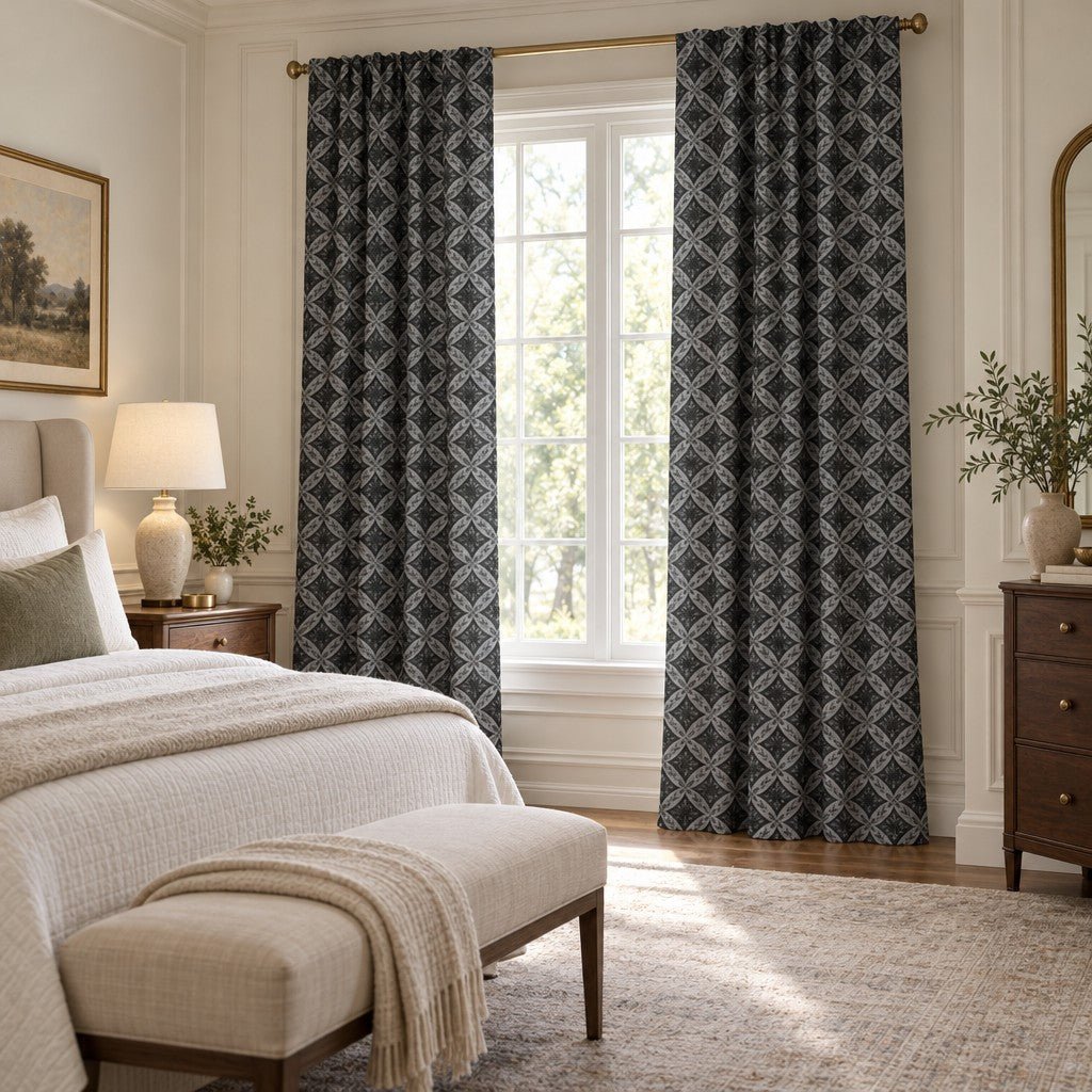 Trellis Blackwood - Curtain Panel - The Drapery