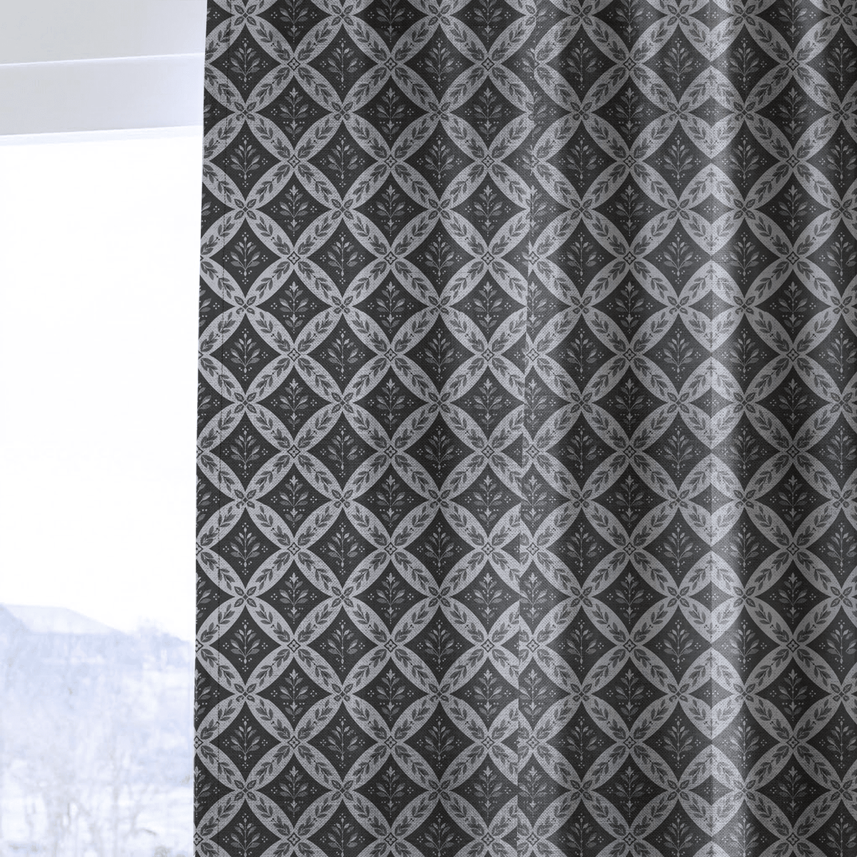 Trellis Blackwood - Curtain Panel - The Drapery