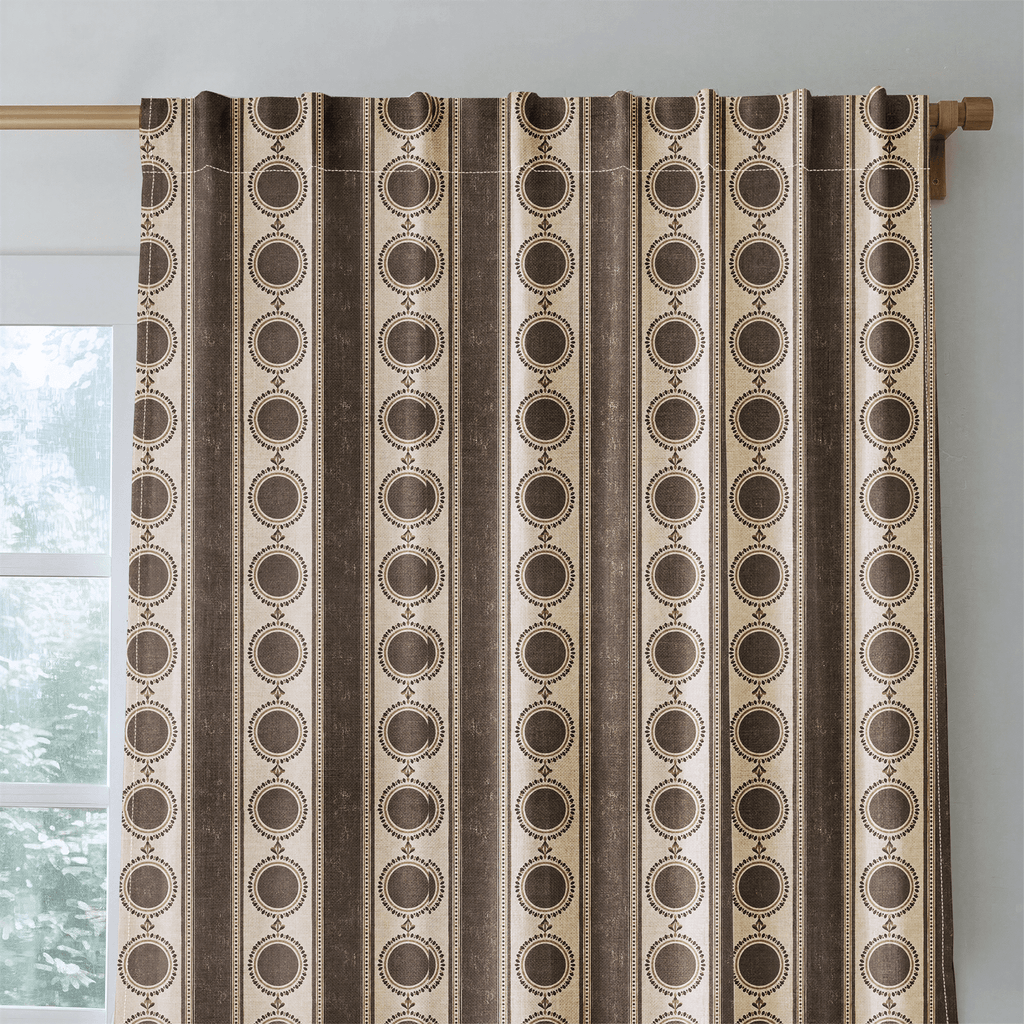 Umber Medallion - Curtain Panel - The Drapery