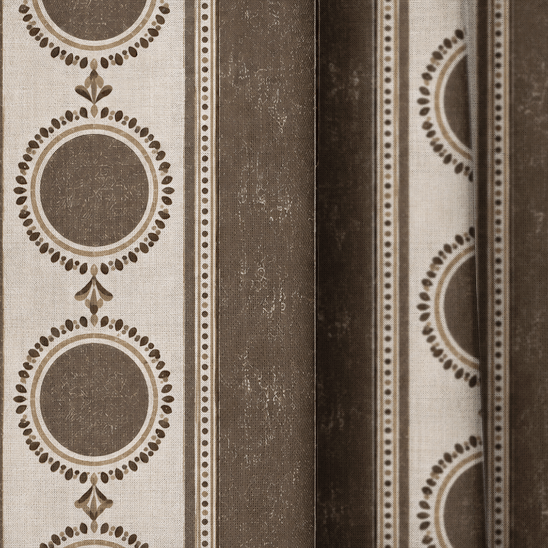 Umber Medallion - Curtain Panel - The Drapery