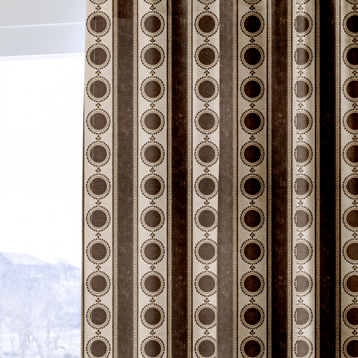 Umber Medallion - Curtain Panel - The Drapery
