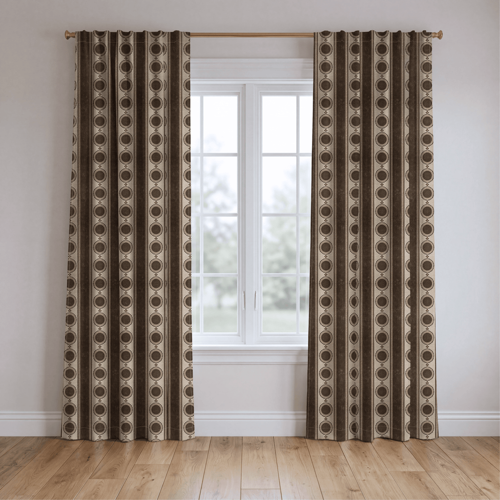 Umber Medallion - Curtain Panel - The Drapery