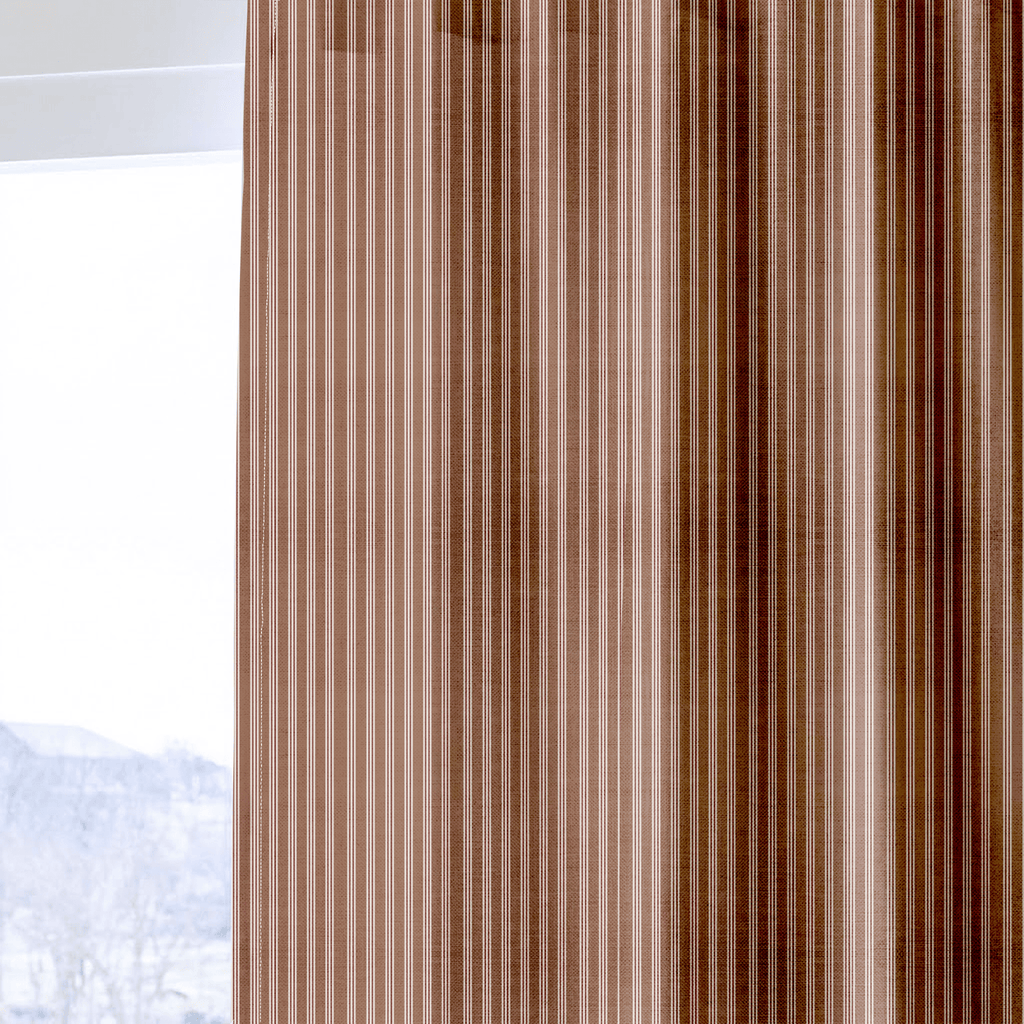 Umber Ticking Stripe - Curtain Panel - The Drapery