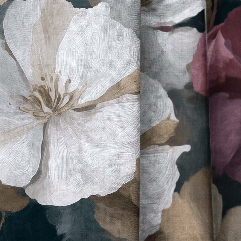 Velvet Blooms Pattern - Curtain Panel - The Drapery