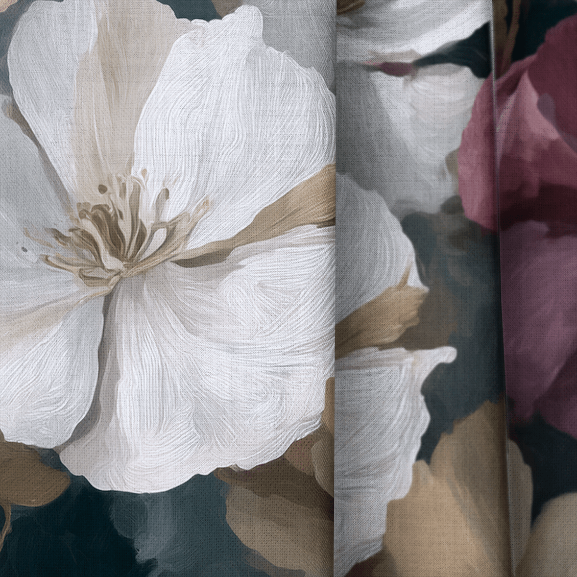 Velvet Blooms Pattern - Curtain Panel - The Drapery