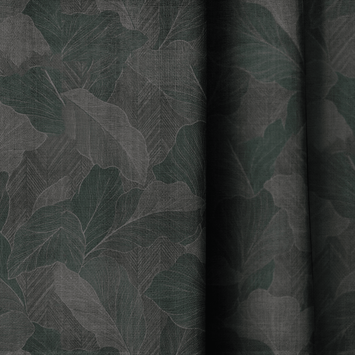 Verdant Ginkgo Charcoal - Curtain Panel - The Drapery