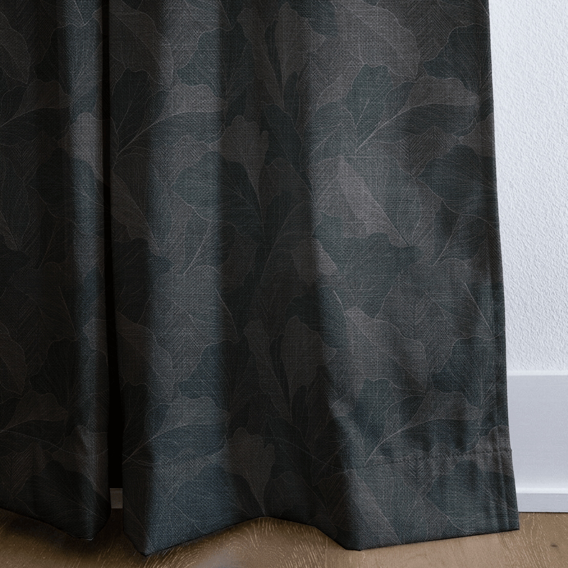 Verdant Ginkgo Charcoal - Curtain Panel - The Drapery