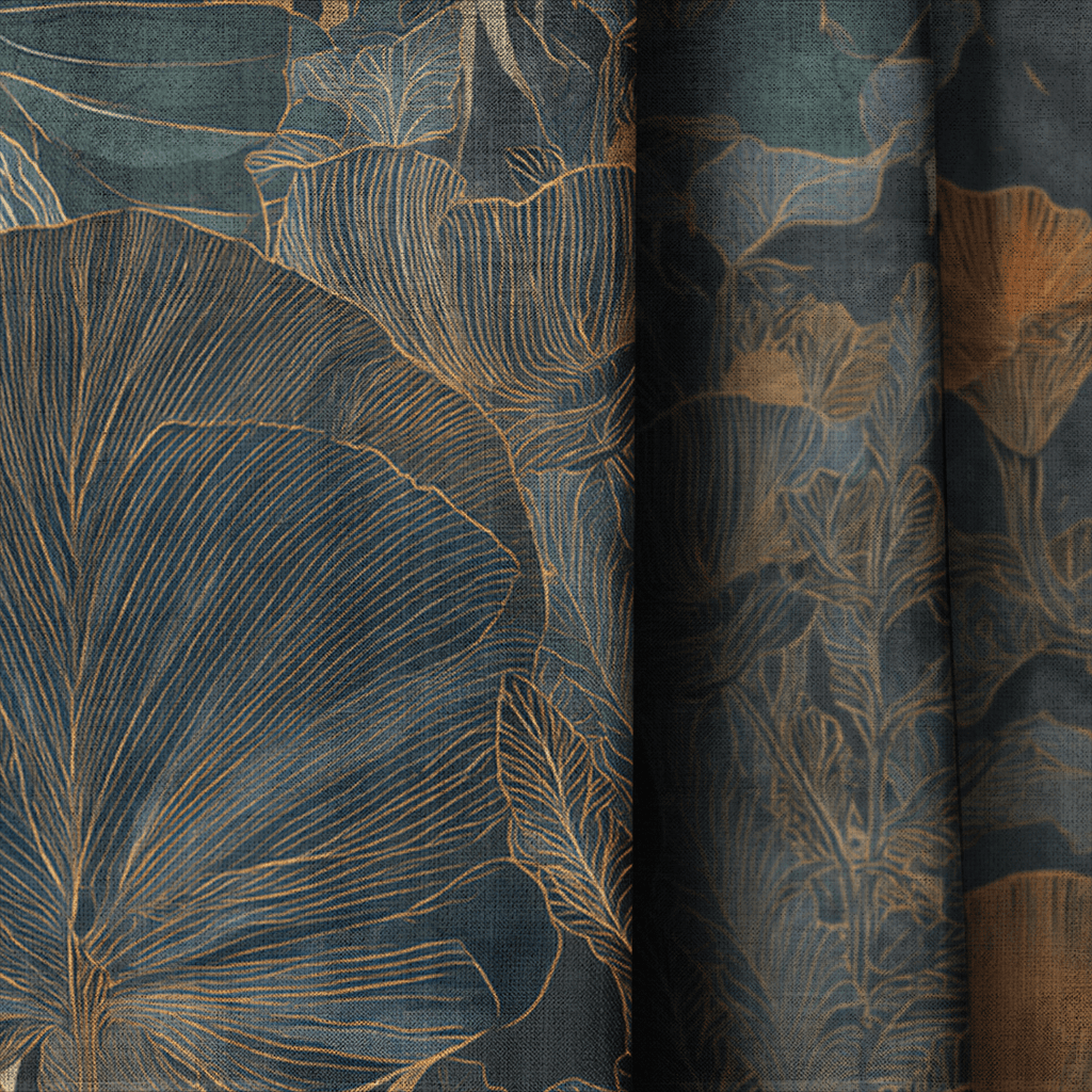 Verdure in Brass Pattern - Curtain Panel - The Drapery