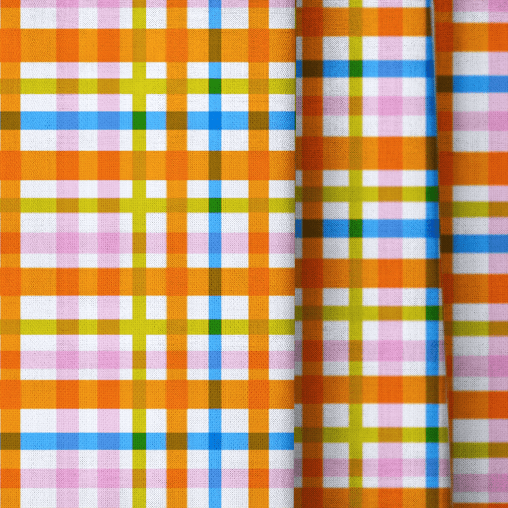 Vibrant Gingham - Curtain Panel - The Drapery