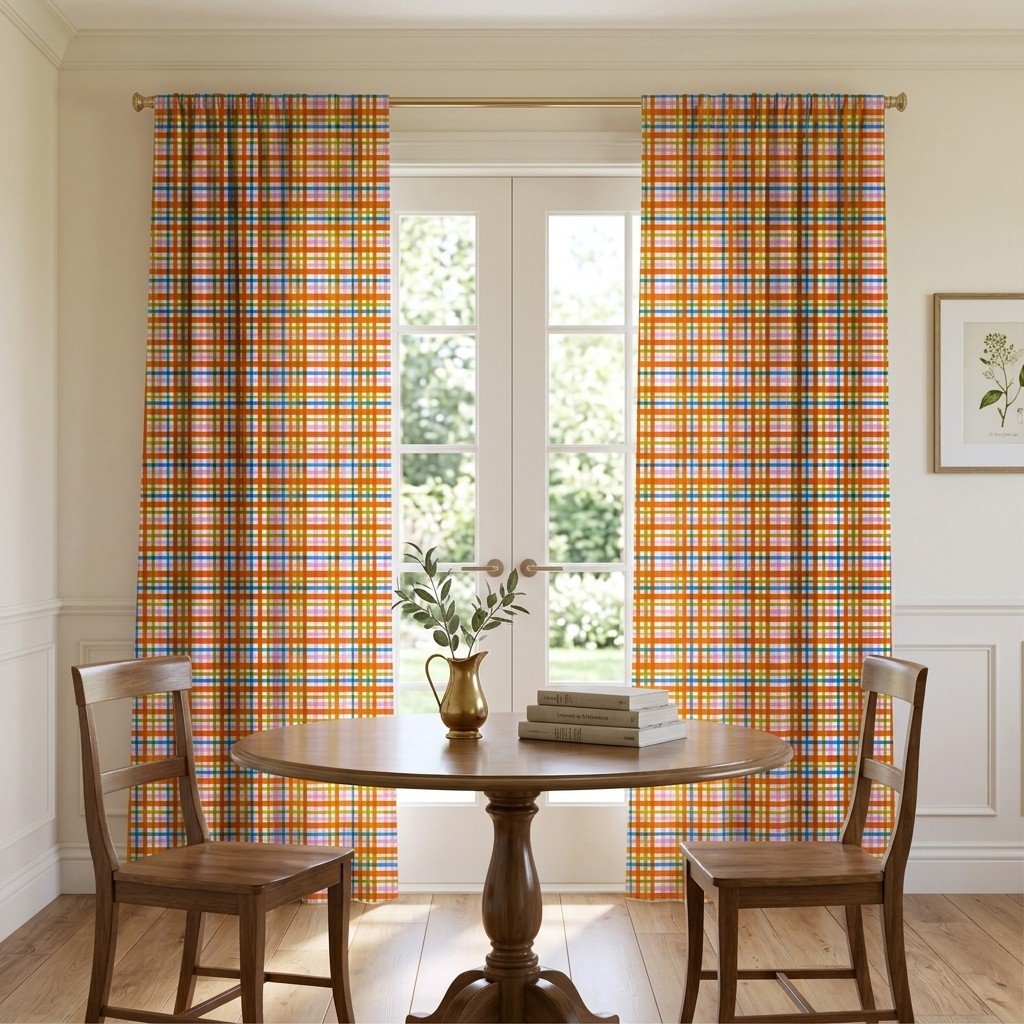 Vibrant Gingham - Curtain Panel - The Drapery