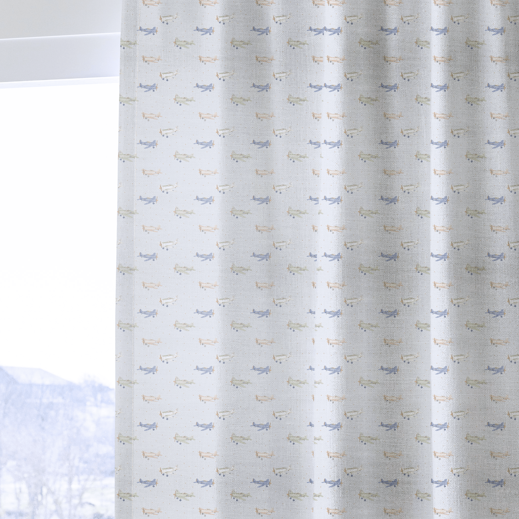 Vintage Planes - Curtain Panel - The Drapery
