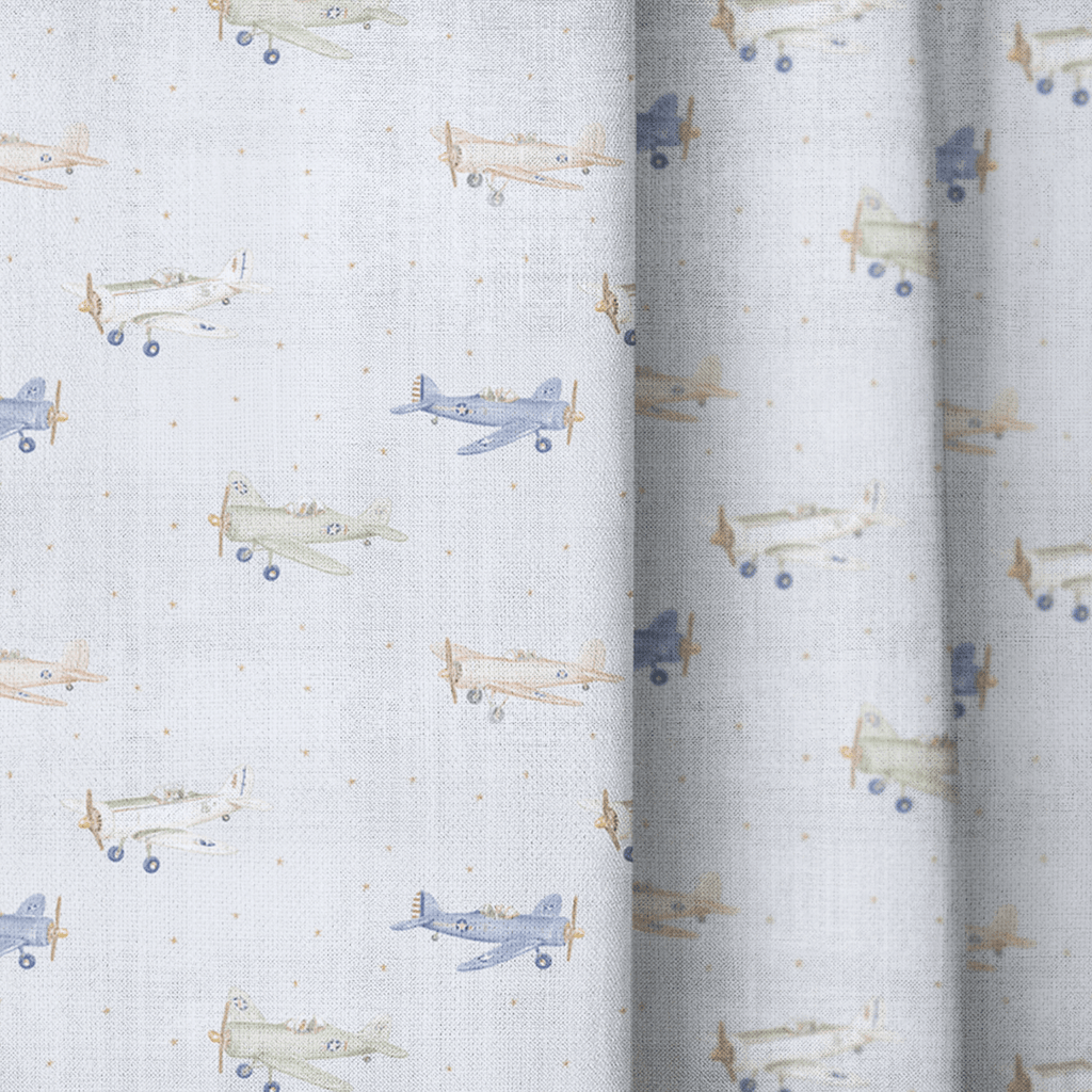 Vintage Planes - Curtain Panel - The Drapery