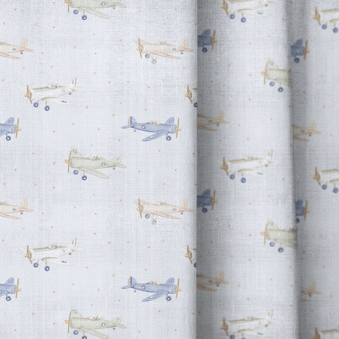 Vintage Planes - Curtain Panel - The Drapery