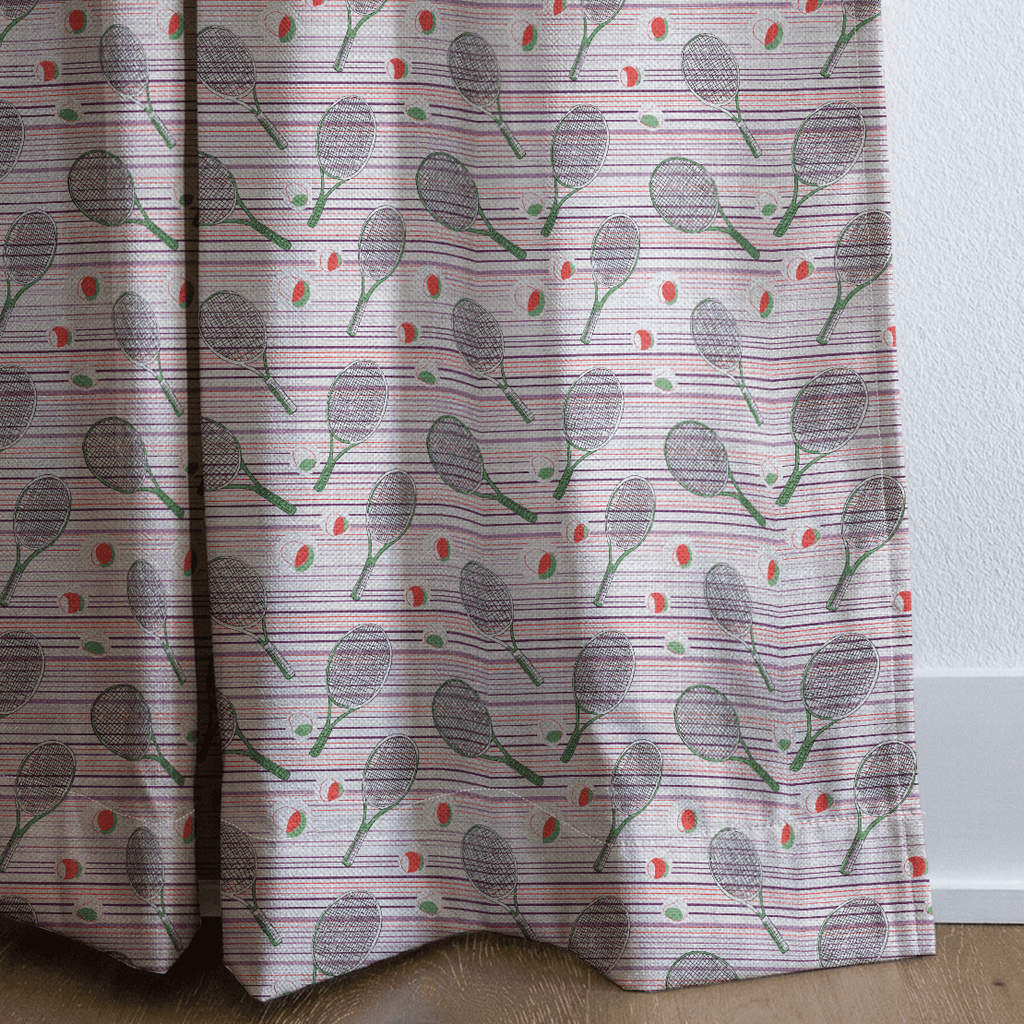 Vintage Tennis - Curtain Panel - The Drapery