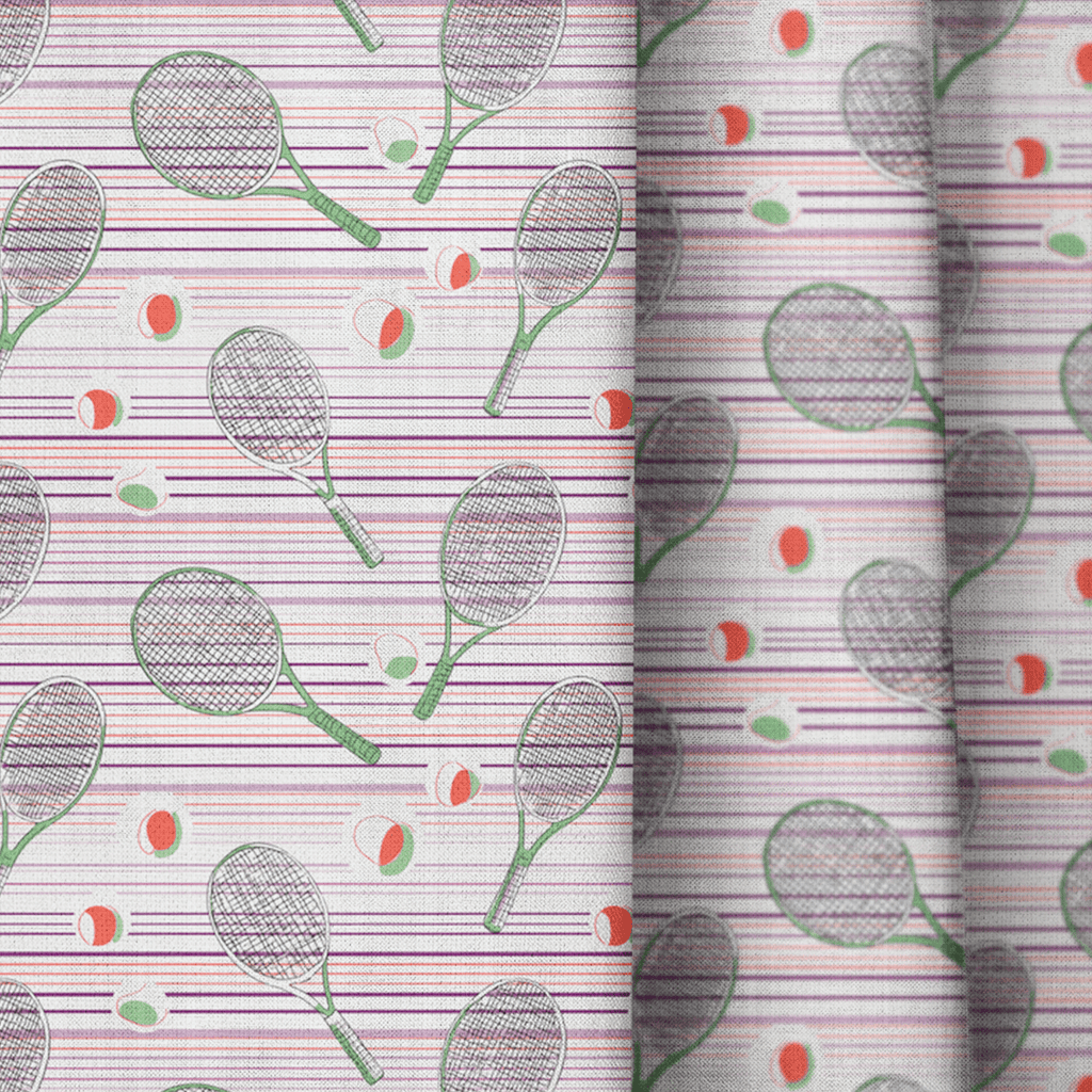 Vintage Tennis - Curtain Panel - The Drapery