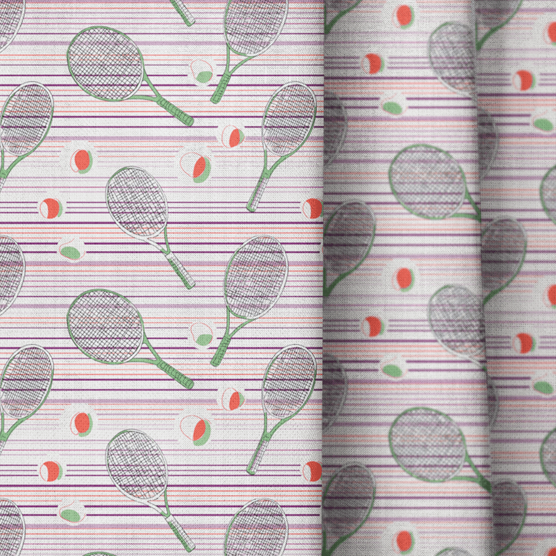 Vintage Tennis - Curtain Panel - The Drapery