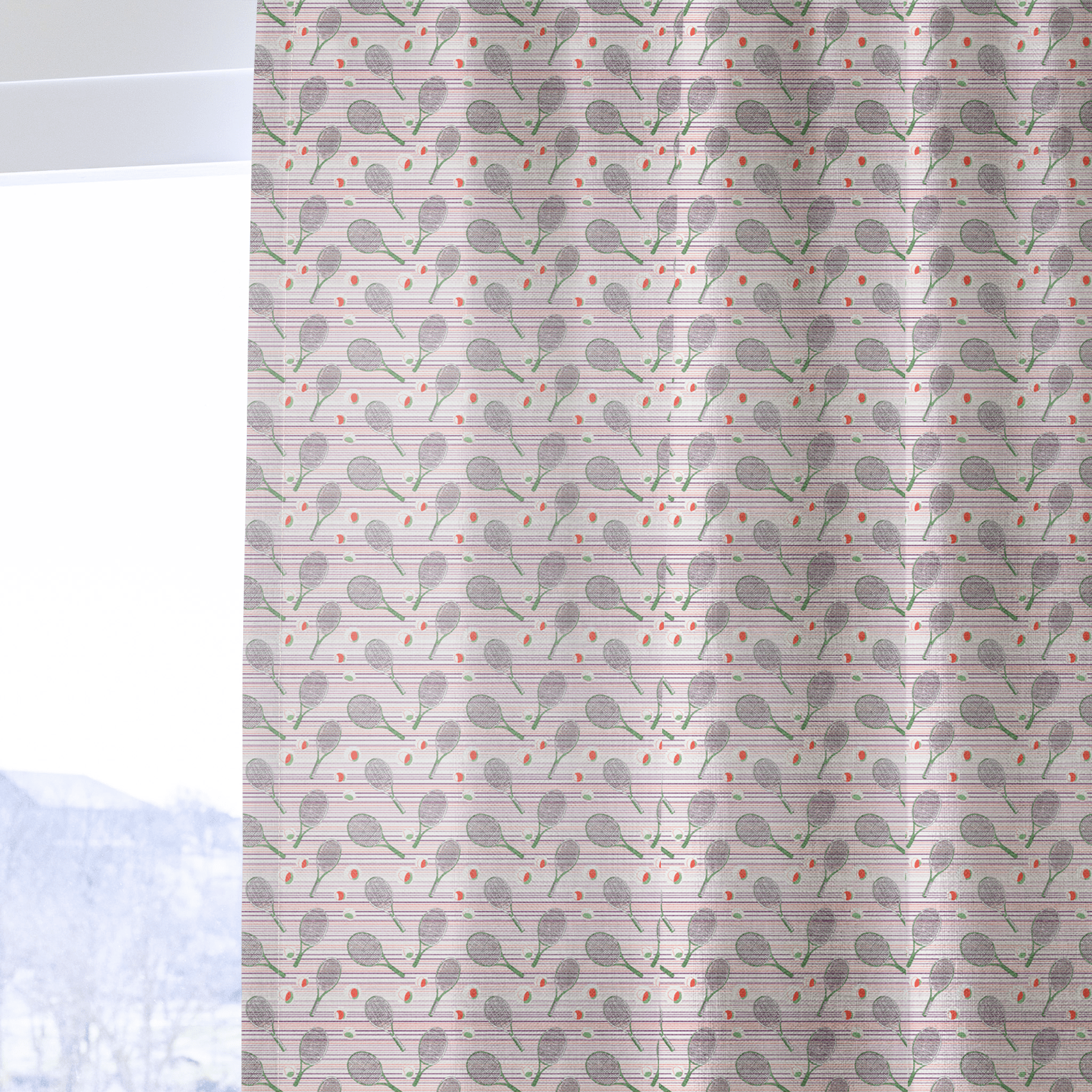 Vintage Tennis - Curtain Panel - The Drapery