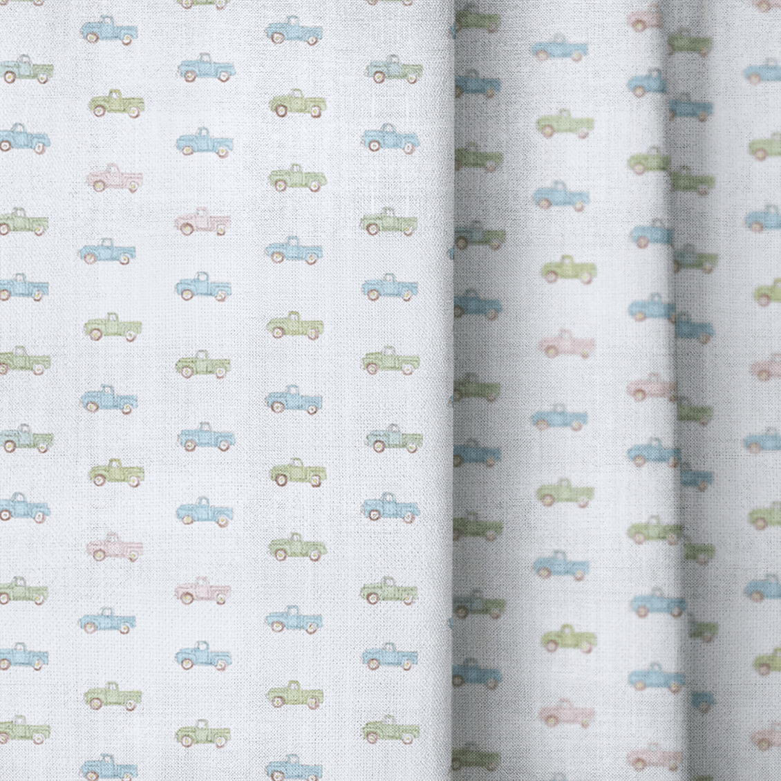Vintage Trucks - Curtain Panel - The Drapery