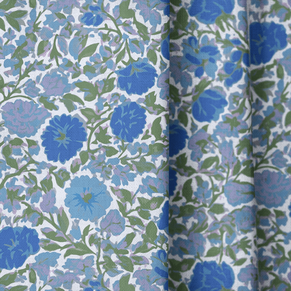 Violets on Wren - Curtain Panel - The Drapery