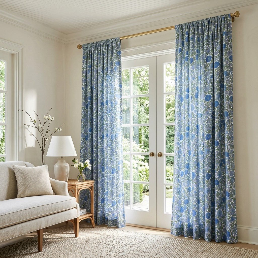 Violets on Wren - Curtain Panel - The Drapery