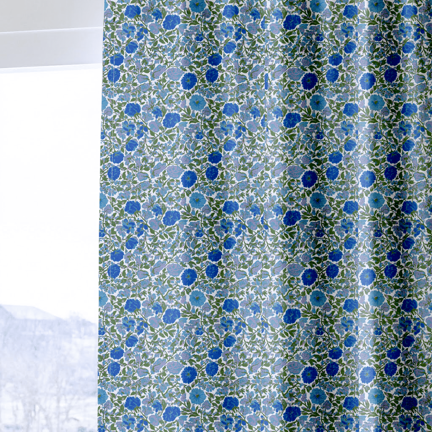 Violets on Wren - Curtain Panel - The Drapery