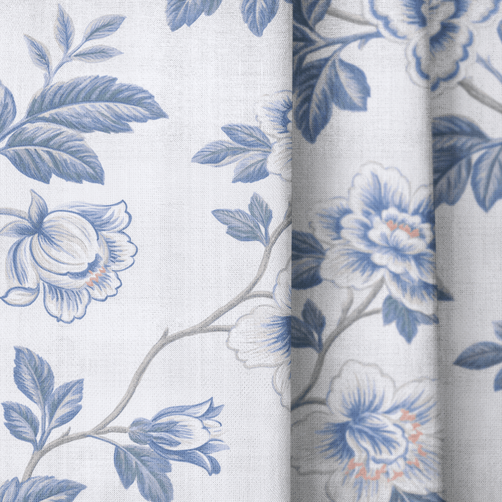 Vivienne Trail Porcelain - Curtain Panel - The Drapery