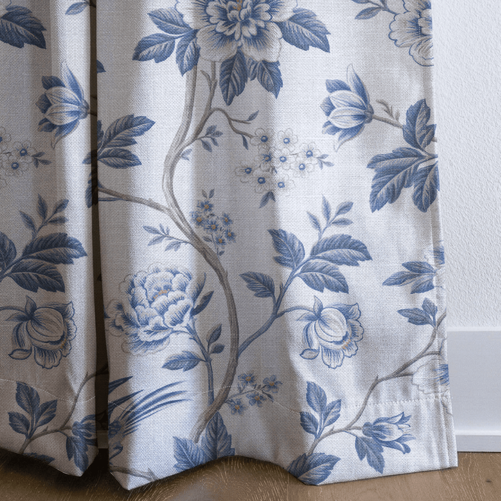 Vivienne Trail Porcelain - Curtain Panel - The Drapery