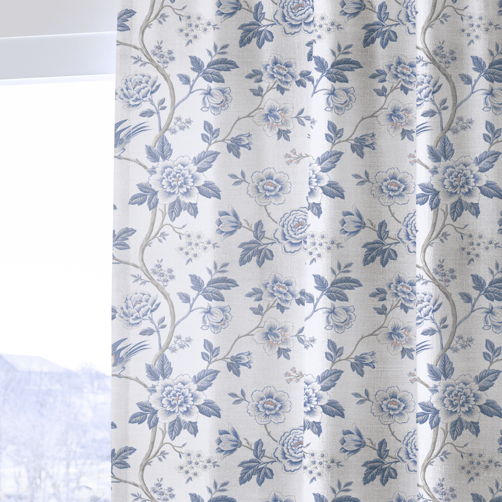 Vivienne Trail Porcelain - Curtain Panel - The Drapery
