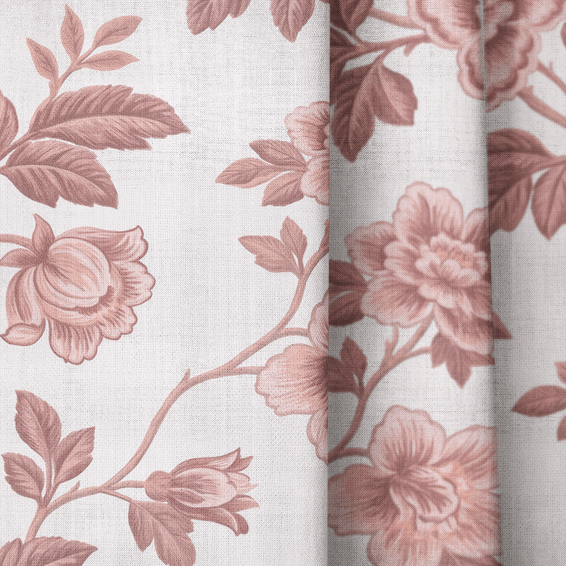 Vivienne Trail Rose - Curtain Panel - The Drapery