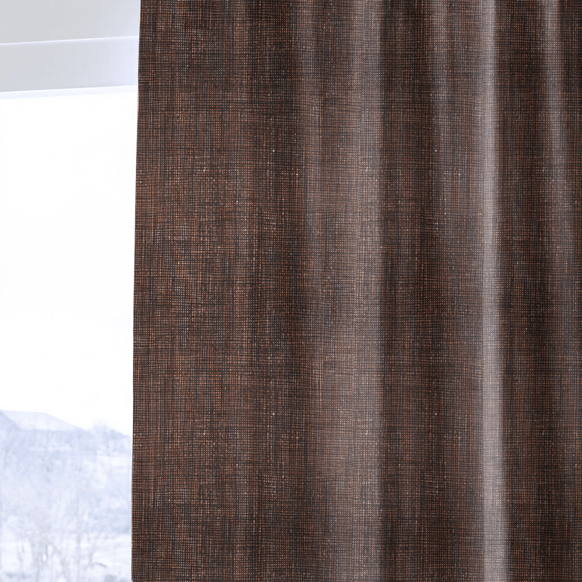 Walnut Burlap - Curtain Panel - The Drapery