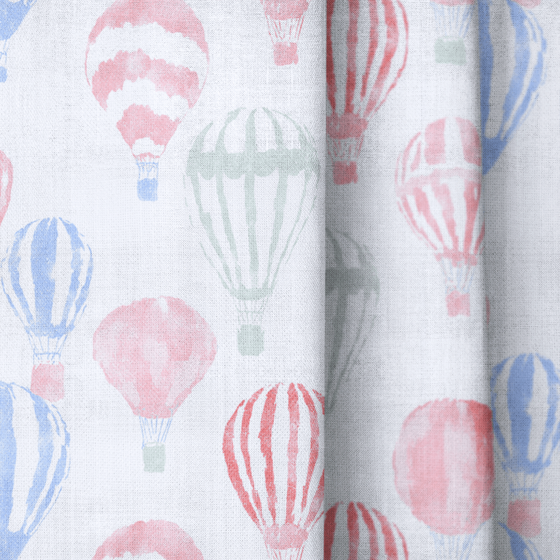 Watercolor Hot Air Balloons - The Drapery