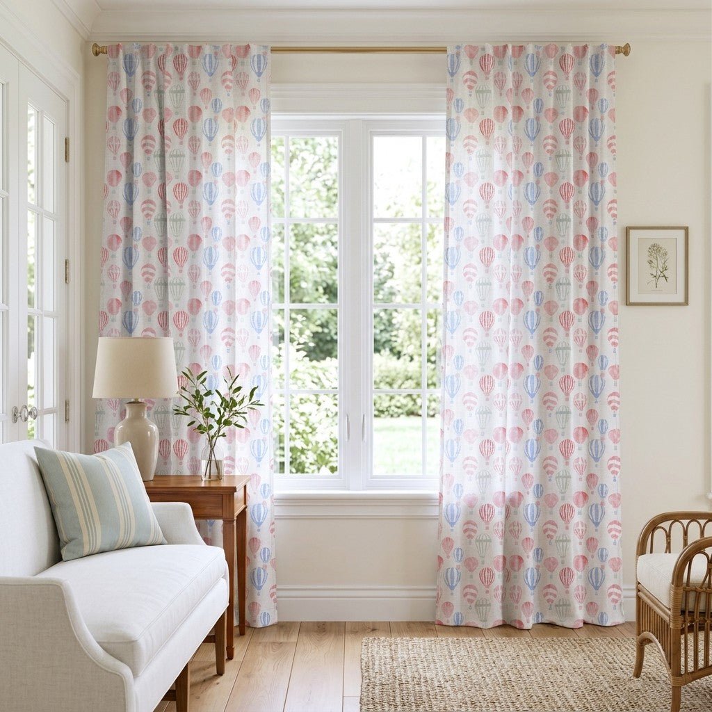 Watercolor Hot Air Balloons - Curtain Panel - The Drapery